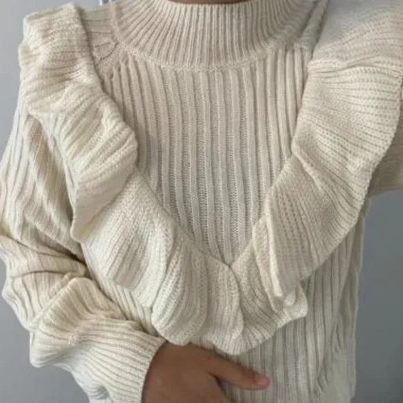 CHIC DOLLZ Ruffled Details Sweater top - Picture 8 of 10